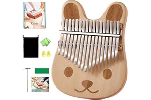 Byla Kalimba 17 Keys Solid Wood Mahogany Portable Thumb piano Finger piano Cartoons Cute Mbira Calimba Marimba Musical Instruments Adults,Child and Beginners