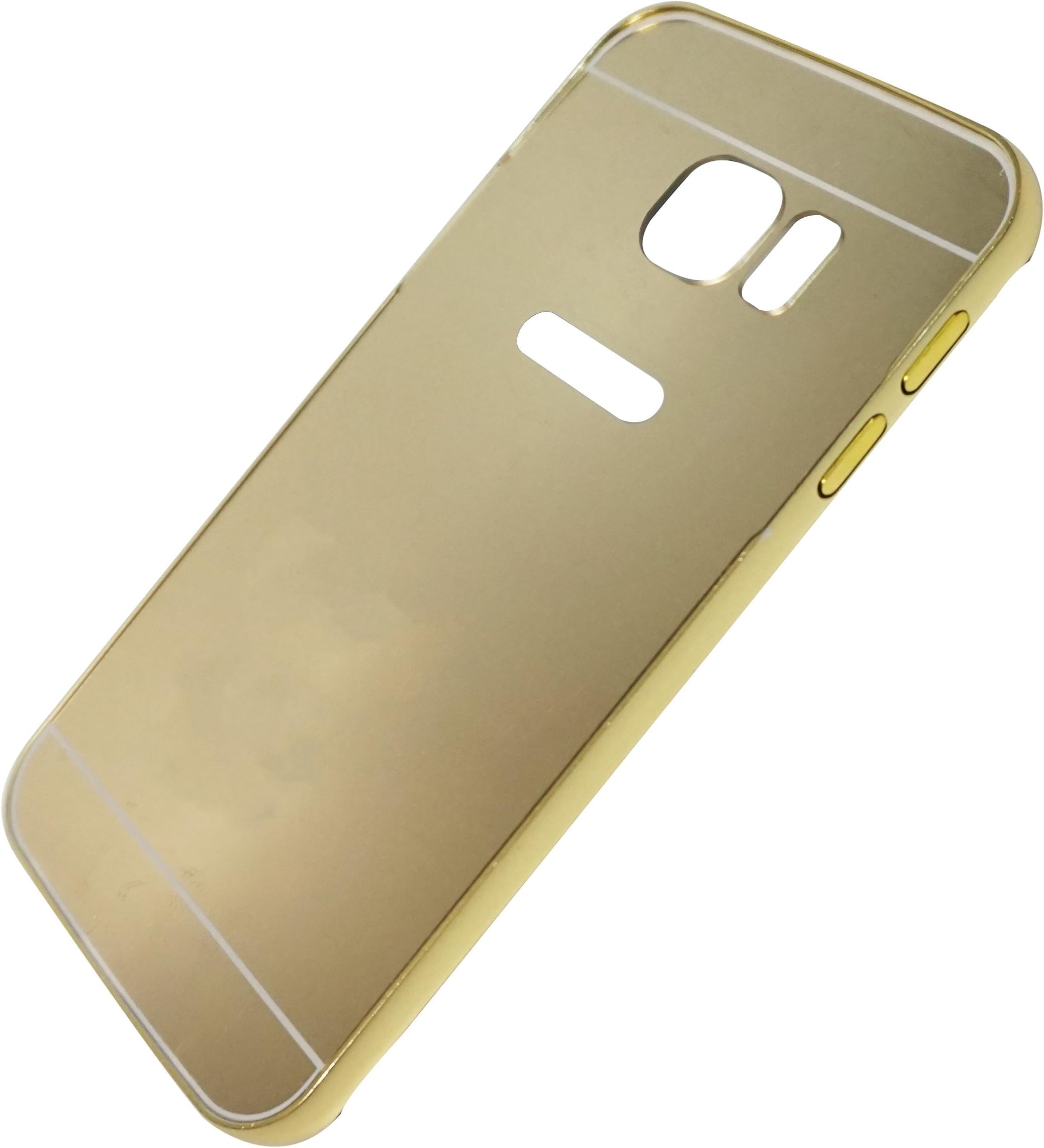 KeyWants Cell Phone Case for Samsung Galaxy S6 Edge, Ultra-thin 24k Gold Plated Luxury Aluminum Metal Mirror Case Cover for 5.1 inch Screen (Gold)