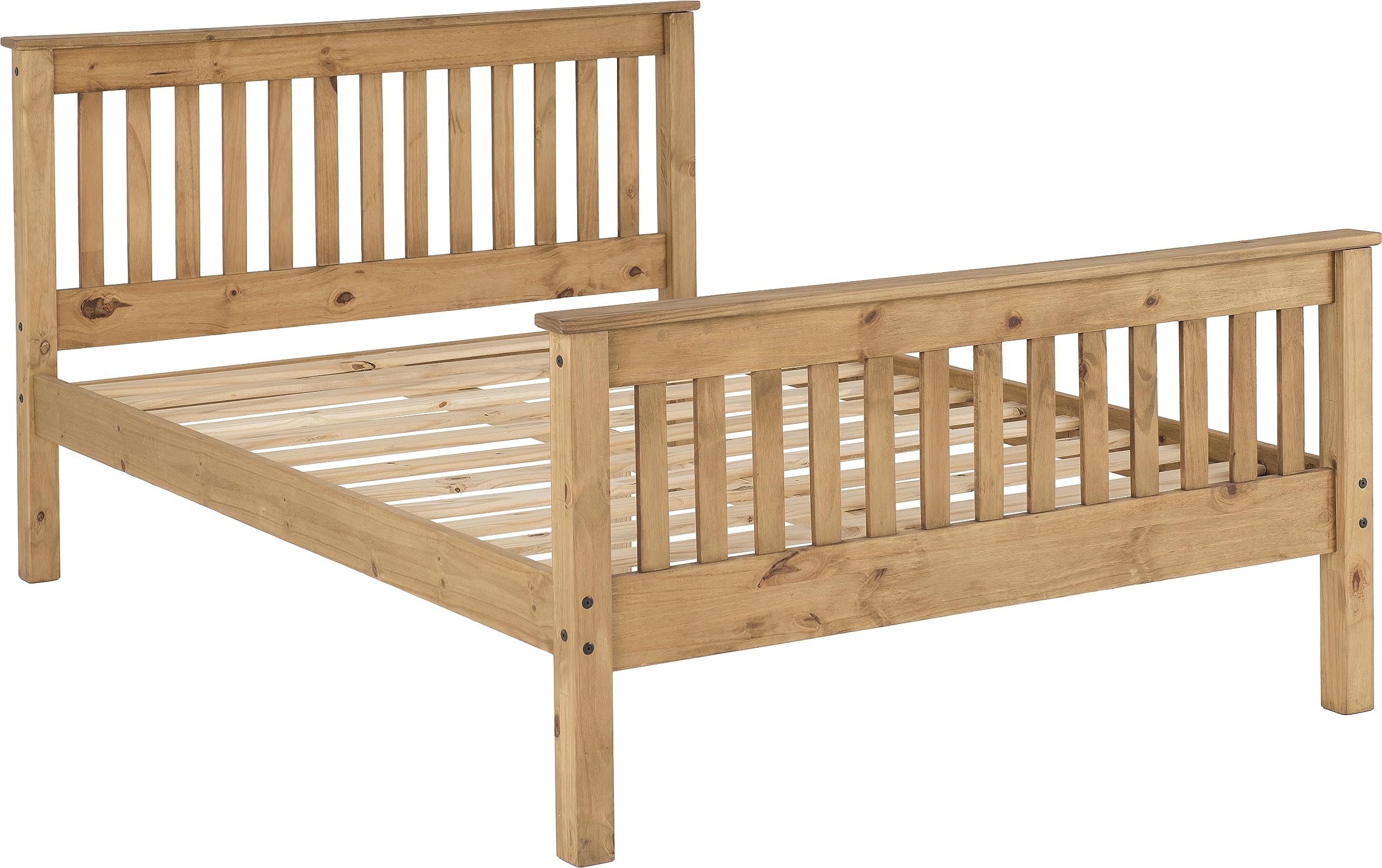 Seconique Monaco 5' King Size High End Bed in Distressed Waxed Pine