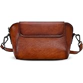 HESHE Genuine Leather Purses for Women Designer Crossbody Bags Small Shoulder Handbag Lightweight Satchel Purse for Everyday