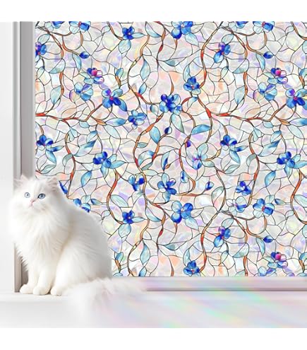 Abstract Marble Privacy Window Film Blue White Gold Fluid Lines Modern
