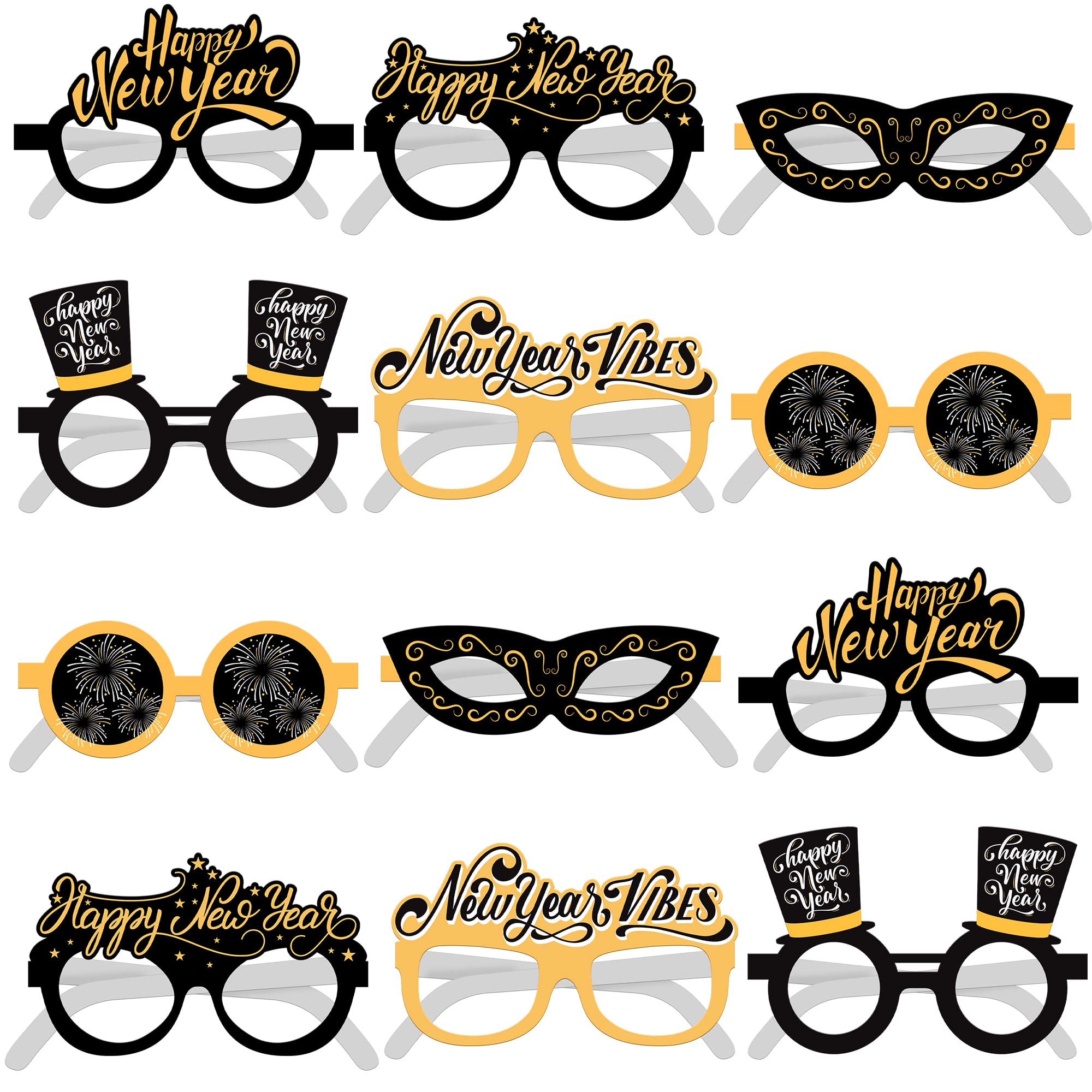 KatchOn, 2026 Glasses New Years Eve - Pack of 12 | New Years Eve Decorations 2026 | New Years Eve Glasses for NYE Party Favors 2026 | New Years Glasses 2026 for Happy New Years Decorations 2026