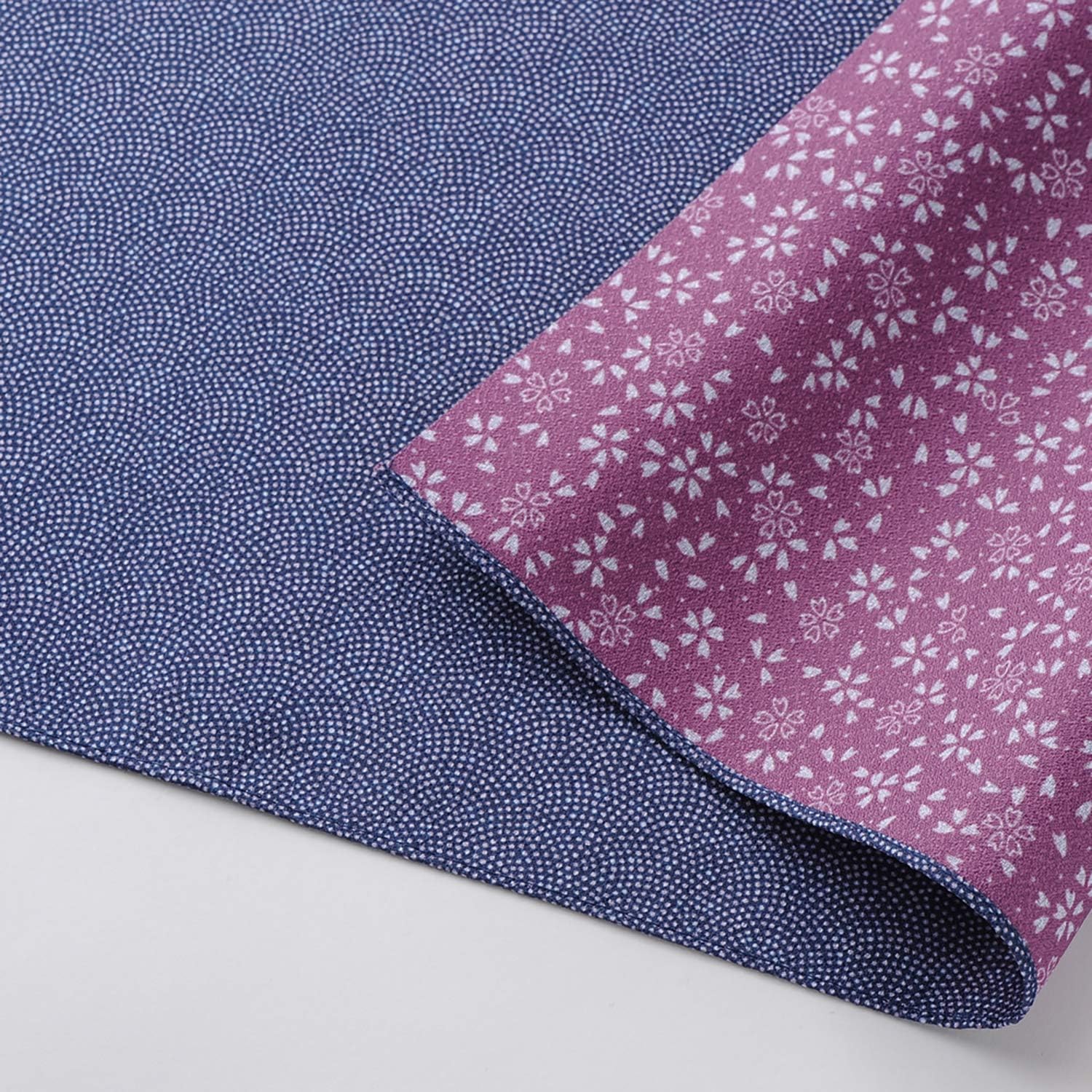 [L/27inc] FUROSHIKI- Japanese Traditional Wrapping Cloth / Tapestry (Edo-Komon: Navy blue/Purple)