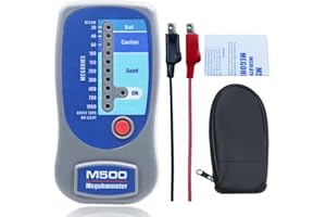 FUHUOLU M500 Insulation Tester MEGOHMMETER, Compatible with Supco M500 Electronic Megohmmeter, Multimeter Tester, Compressor Tester HVAC, Battery Operated, 1000 Megohms at 500 Volts, with Soft Carrying Case