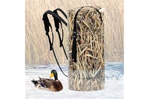 Locmeo 35L Duck Hunting Bag Outdoor Duck Decoys Bag Floating Dry Backpack with Waterfowl Hunting Blind Reed Camouflage Printing Waterproof Blind Bags for Waterfowl Hiking Camping Survival