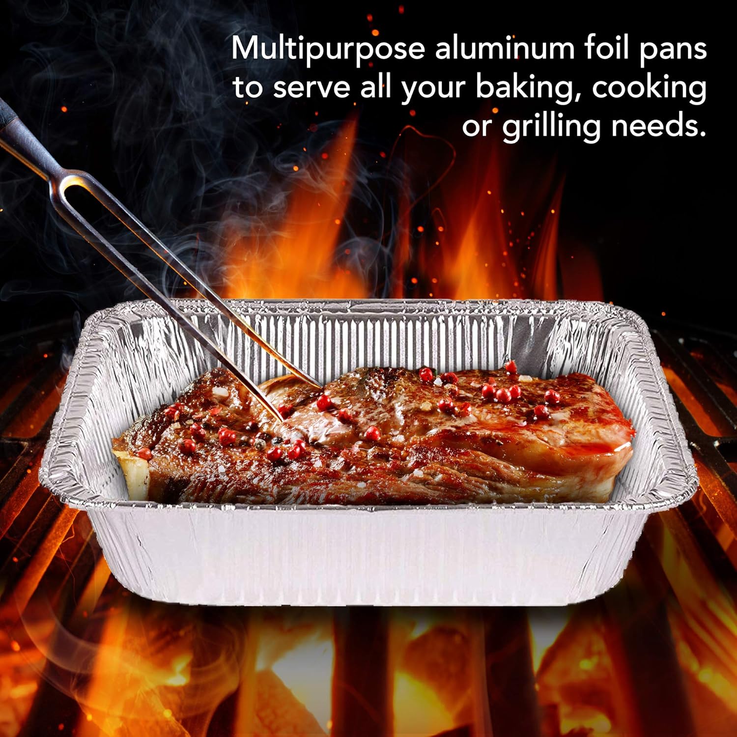 Aluminum Pans 9x13 Disposable Foil Pans (30 Pack) - Half Size Steam Table Deep Pans - Tin Foil Pans Great for Cooking, Heating, Storing, Prepping Food: Kitchen & Dining