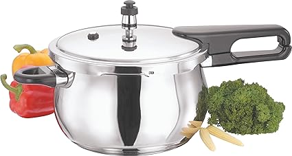 Vinod Cookware Induction Friendly Splendid Plus Stainless Steel Pressure Cooker, 2.5 Litres