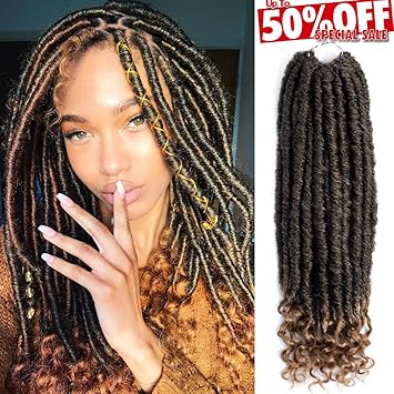 6 Packslot Goddess Faux Locs Crochet Hair Braids 16 Inch Straight Faux Locs With Curly Ends Twist