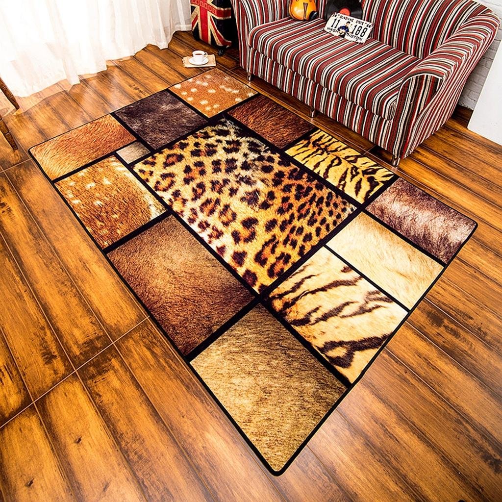 Rectangle paterns leopard tiger bronw black line