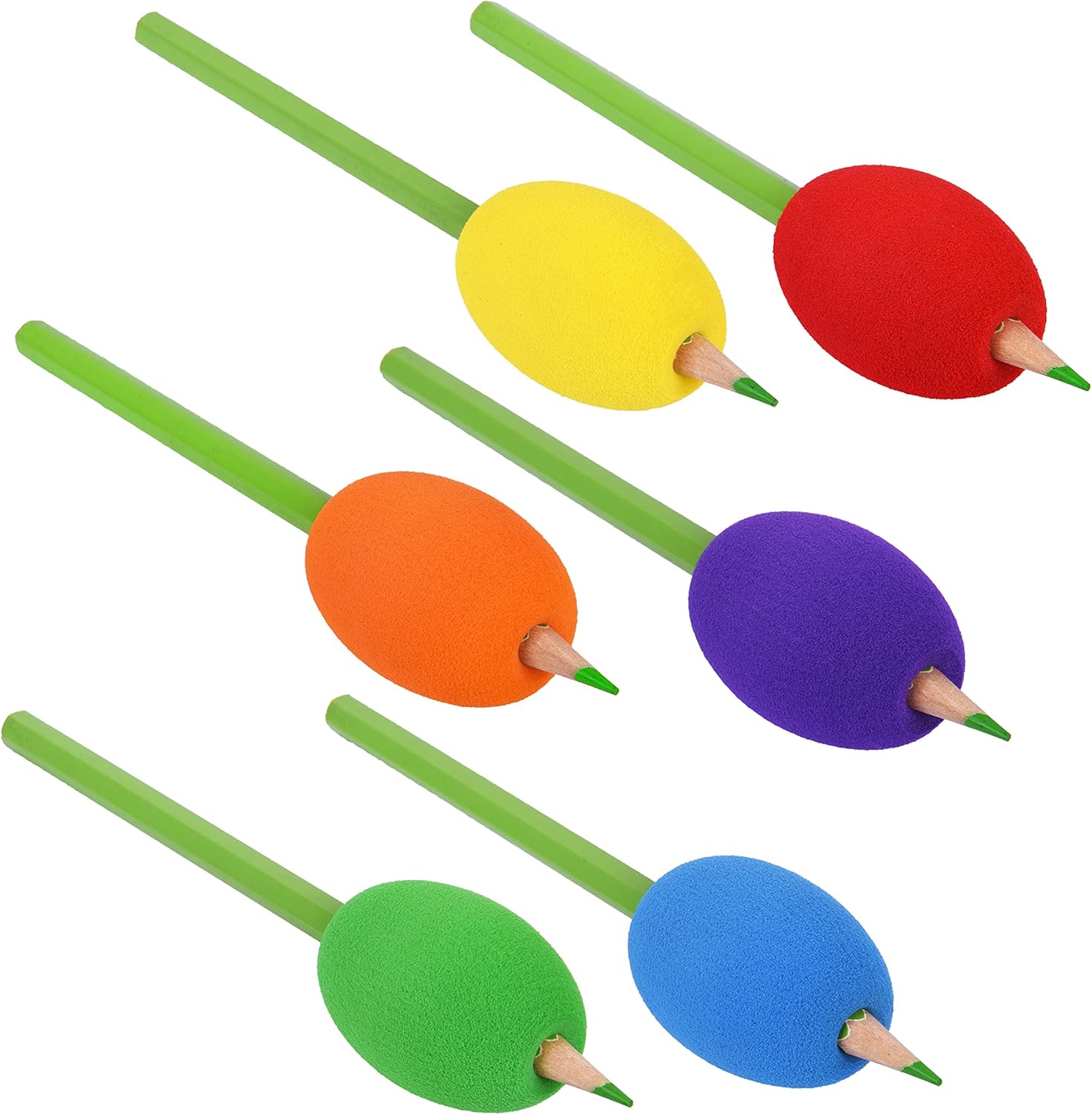 Special Supplies Egg Pencil Grips for Kids and Adults Colorful, Cushioned Holders for Handwriting, Drawing, Coloring - Ergonomic Right or Left-Handed Use - Reusable (6-Pack): Health & Personal Care