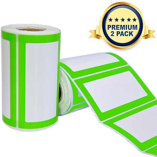 Namen Aufkleber Etiketten Selbsteklebend - 2 Rollen 500 Sticker Insgesamt - 9 x 5 cm - Namensschilder Farbetiketten für Küche