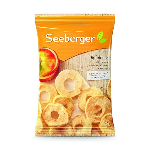 Seeberger Apfelringe, 10er Pack (10 x 80 g Packung)