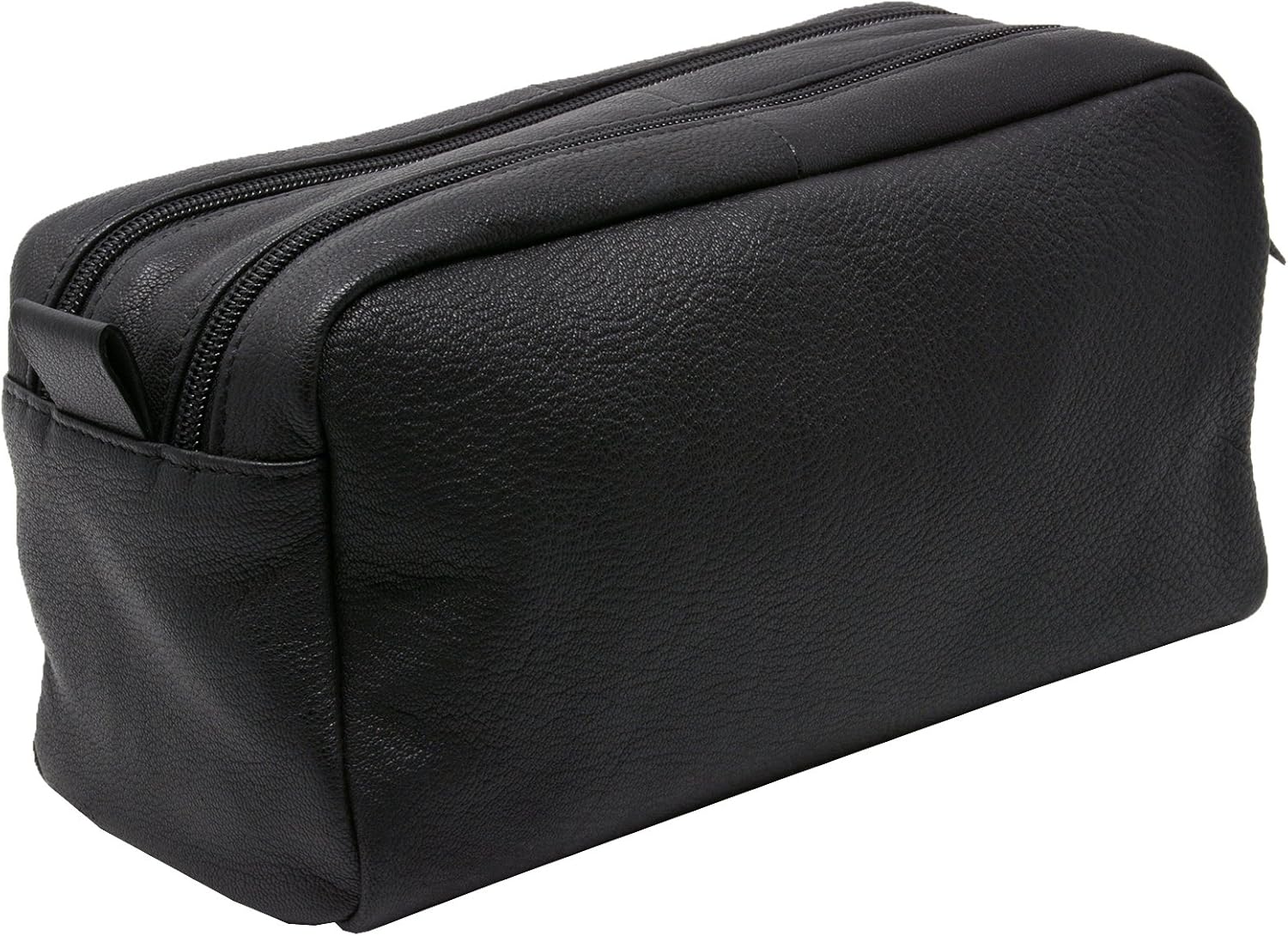 Alpine Swiss Sedona Toiletry Bag Genuine Leather Shaving Kit Dopp Kit Travel Case Black: Clothing