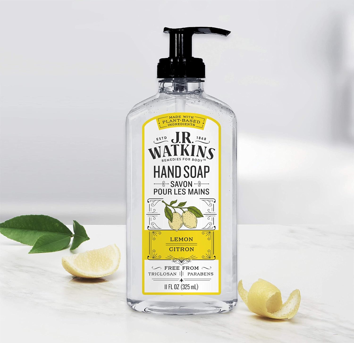 JR Watkins Gel Hand Soap, Lemon, 6 Pack, Scented Liquid Hand Wash for Bathroom or  Kitchen, USA Made and Cruelty Free, 11 fl oz: Health & Personal Care