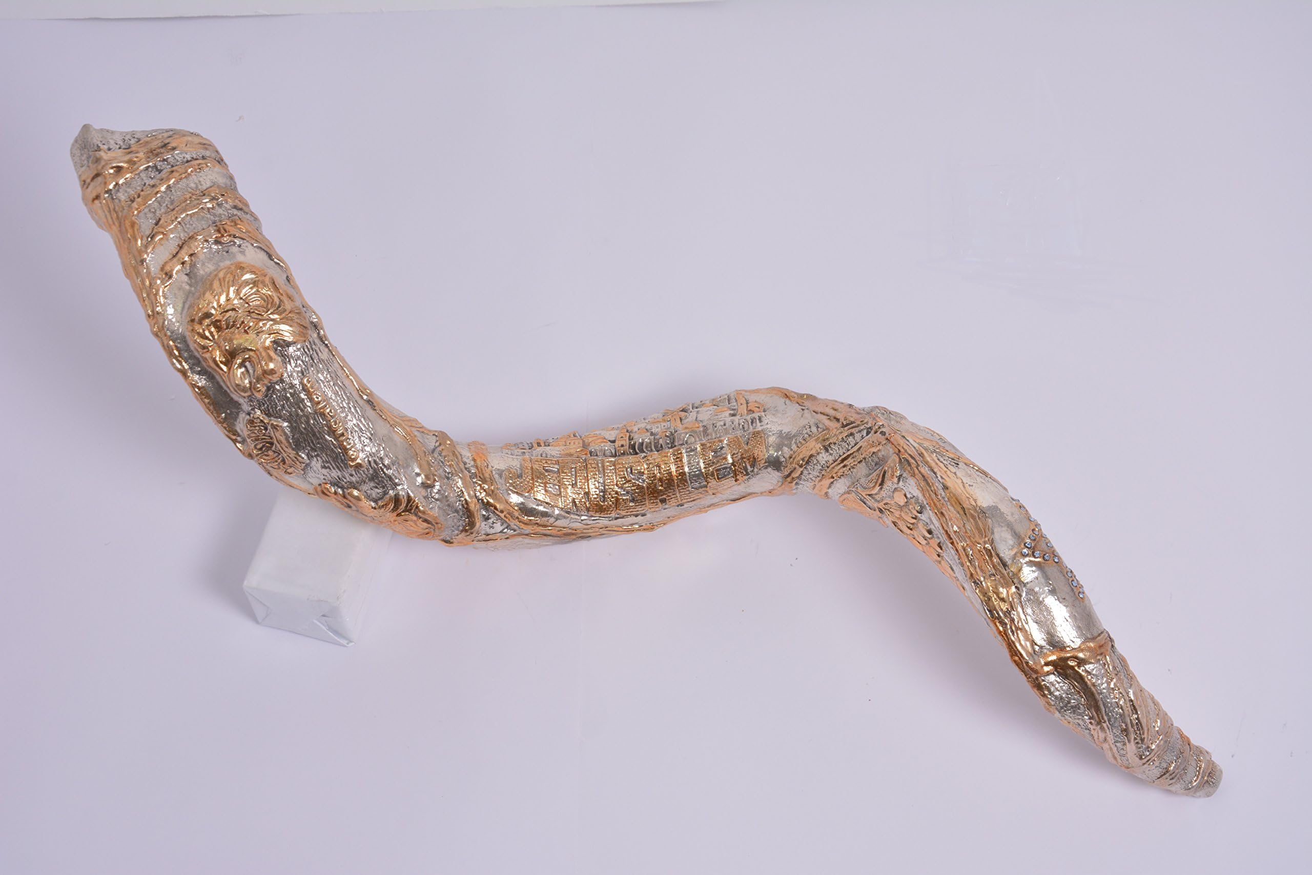 35" Sterling Silver Plated Polished Yemenite Kudu Horn Shofar Jerusalem By Yalilandfree Bag