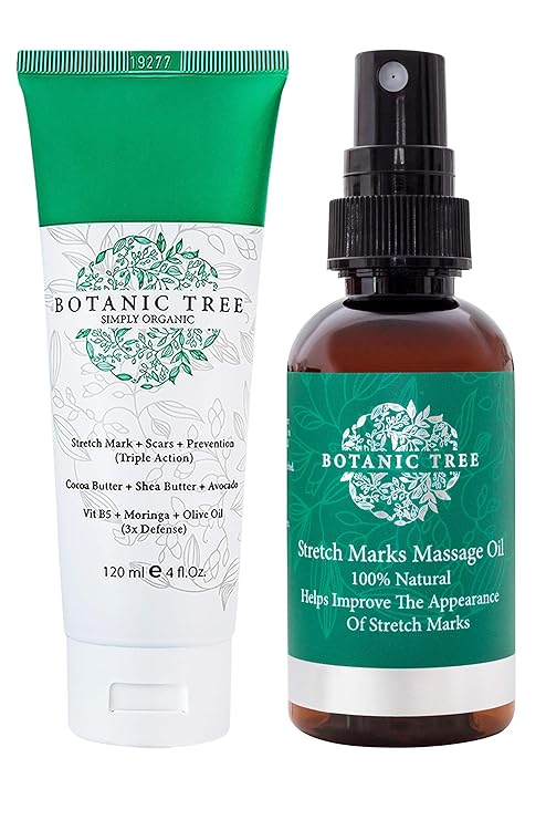 Amazon Com Botanic Tree Stretch Mark Cream It Helps To Decrease Stretch Marks In 93 Of Customers In 2 Months Stretch Marks Remover Cream With Organic Cocoa Shea Butter Avocado Natural Stretch Mark Removal Lotion