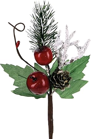 Centrotavola Natalizio Mele.Stefanazzi 10 Pezzi Lunghezza 18 Cm Pick Natalizio Con Pino Mele E Pigne Di Natale Fai Da Te Decorazioni Per Albero Di Natale Rami Decorativi Per Ghirlanda Centrotavola Realistico Amazon It Casa E
