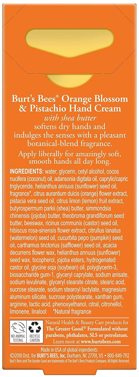 Burt's Bees Orange Blossom & Pistachio Hand Cream By Burts Bees for Unisex - 1 Oz Hand Cream, 1 Oz (I0089151) : Beauty