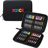POSCA&reg; 22 Count Water-Based Acrylic Paint Markers | 3M Fine &amp; 5M Medium Tip Sizes, Premium Carrying Case for Art, Crafts &amp; 50+ Surfaces