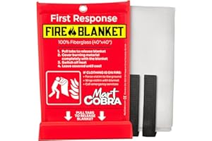 Mart Cobra Fire Blanket for Home Safety x1 Cobra Blanket Emergency Fire Blanket for Kitchen Fiberglass Fire Blankets Fireproof Blanket House Fire Safety Flame Retardant Fabric Home Safety Tarp Grease