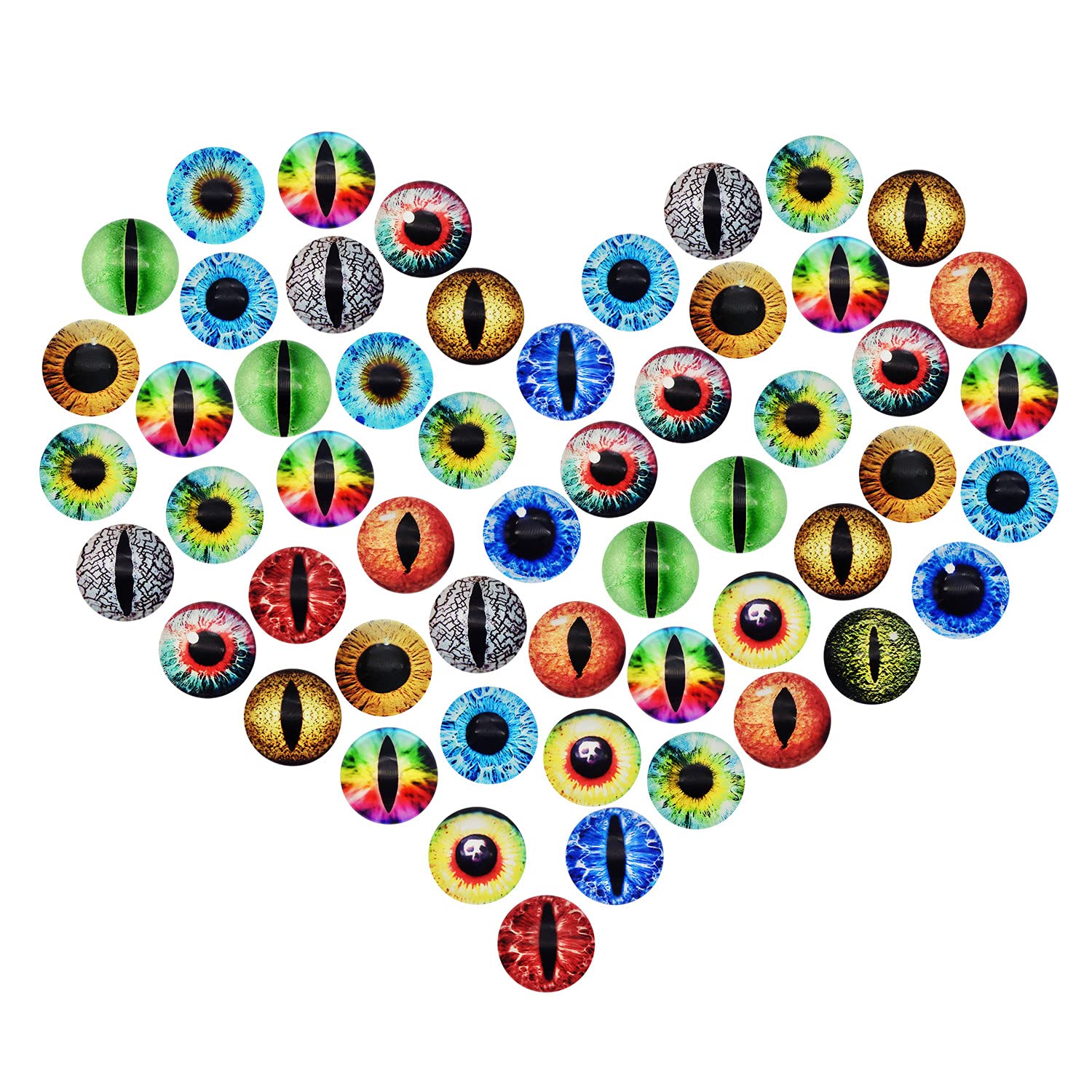 Julie Wang 8MM 100PCS Dragon Eyes Glass Cabochon Eye for Clay Models Making Sculptures Props Craft DIY Findings Jewelry DIY Accessory