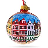 Markt of Bruges, Belgium Glass Ball Christmas Ornament 3.25 Inches