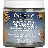 Pacifica Underarm Body Scrub - Armpit Detox Coconut & Charcoal Deodorant– Exfoliating & Nourishing for Natural Deodorant Users – Aluminum-Free & Safe for Sensitive Skin, Vegan & Cruelty-Free, 7 fl oz