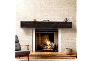 TUYOHW 72'' Wall-Mounted Fireplace Mantel Rustic Floating Shelf Solid Wood Mantel Long Storage Shelves for Fireplace with Invisible Heavy Duty Metal Bracket for Home Decor, Espresso