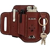 1791 EDC Multitool Holster, EDC Pouch for Belts Fits Tool, Knife, Keys and Small Flashlight - Leather Multitool Sheath Compatible with Full Size Leatherman, Gerber, SOG