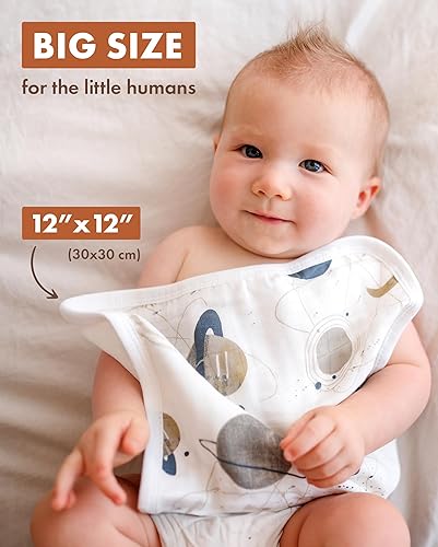 Nightingale Baby Washcloths, Organic Cotton Muslin with Rayon Made