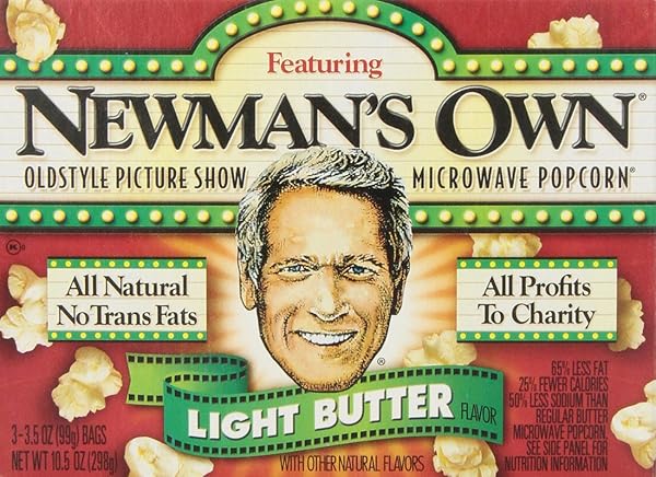 NEWMAN’S OWN LIGHT BUTTER POPCORN, 3.5 OZ, 3 CT