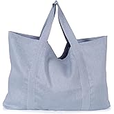 Amazhiyu 100% Linen Tote Bag Large Reusable Shopping Grocery Beach Cloth Bags