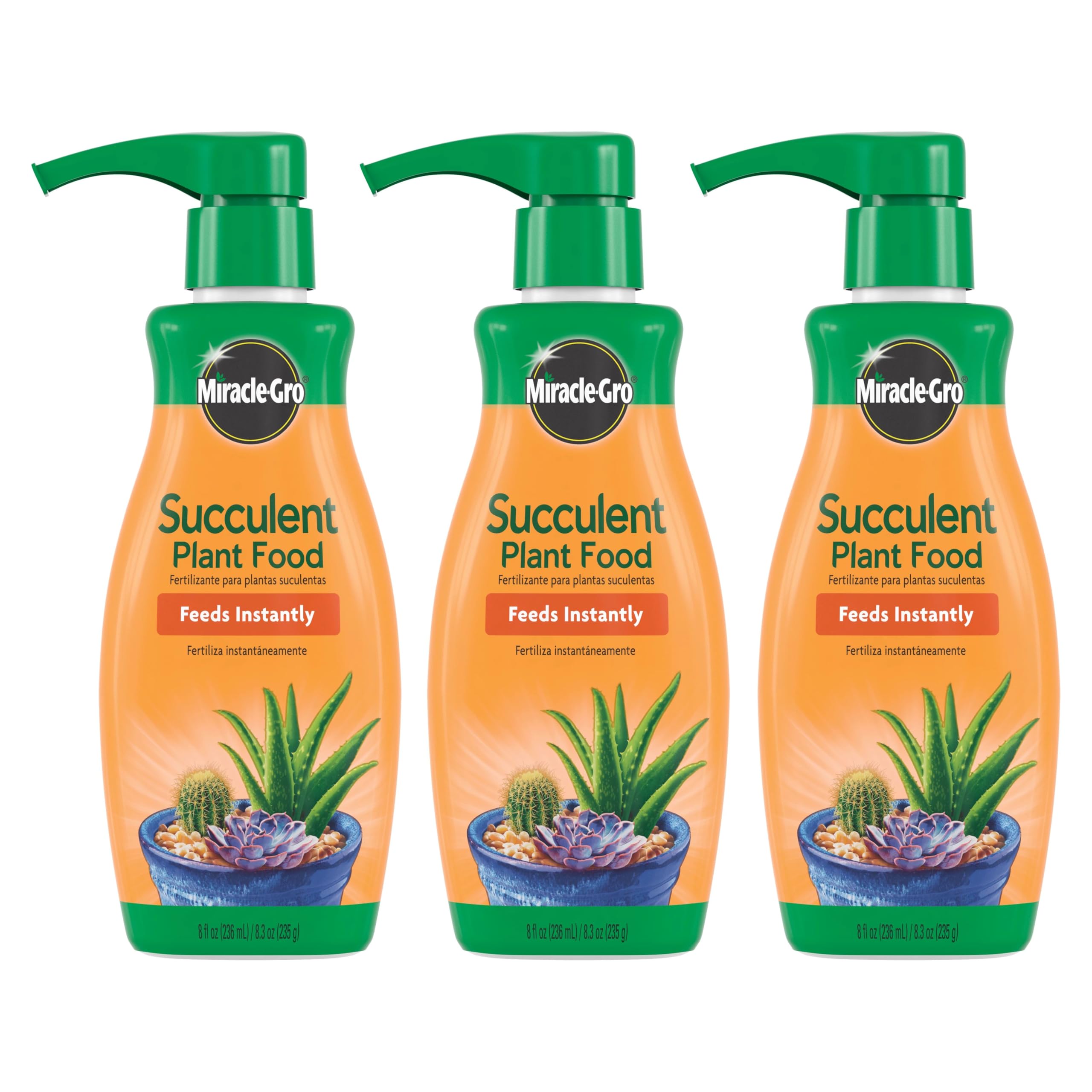 Photo 1 of Miracle-Gro Succulent Plant Food, Liquid Plant Food for Indoor Succulents, Cacti, Jade Plants, Aloe Vera and More, 8 oz., 3-Pack