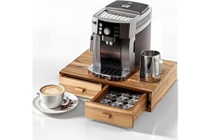 Tinamo Acacia Wood Coffee Pod Storage Box, Tea Organizer Holder, K Pod Drawer Coffee Maker Machine Stand, for K-Cup Drawer Or