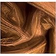 MDS Pack of 100 Yard Sheer Organza Fabric for Wedding Party Home Event Banquet Decorations, Backdrop Curtain Craft Dress Sewing Fashion DIY Crystal Organza Tulle Fabric Bolt 44” Wide - Bronze