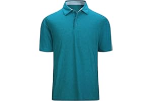 Damipow Premium Golf Shirts for Men Dry Fit Performance Polo Short Sleeve Collared Shirt