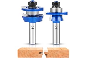 SMJXTOP 2Pcs Shaker Style Rail and Stile Router Bits Set 1/2 Inch Shank,Professional Carbide Shaker Door Raised Panel Router 