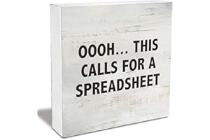 MAVOTEN This Called for a Spreadsheet Wood Box Sign Rusitc Wooden Box Sign Farmhouse Home Office Desk Shelf Decor (5 X 5 Inch)