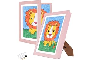 Veelot 2PK Kids Art Frames 8.5x11 Front Opening Changeable Kids Artwork Frames Great for Kids Drawings Storage Frames Children Art Projects Schoolwork Crafts Hanging Art Wall Decor (Pink)