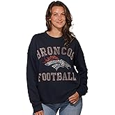 FOCO NFL womens Nfl Rhinestone Team Logo Oversized Crew Neck Sweatshirt