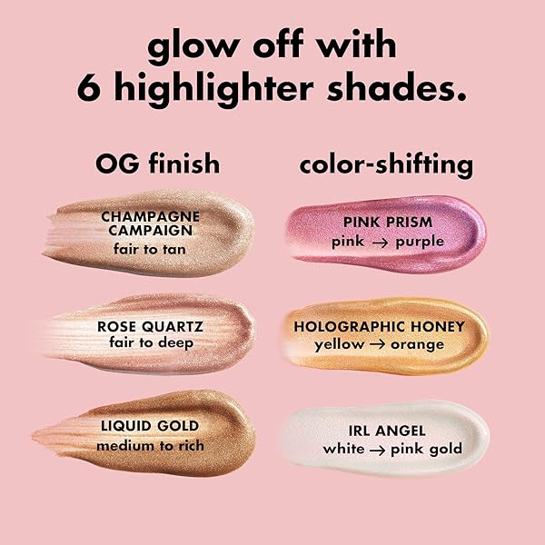 E.L.F. HALO GLOW HIGHLIGHT BEAUTY WAND, LIQUID HIGHLIGHTER WAND FOR LUMINOUS, GLOWING SKIN, BUILDABLE FORMULA, VEGAN & CRUELTY-FREE,CHAMPAGNE CAMPAIGN