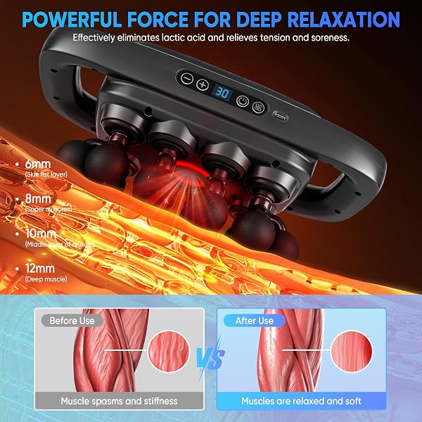 KOCUNO 20-HEAD MASSAGE GUN SET, DEEP TISSUE MASSAGER WITH 3 MODES & 30 LEVELS, MUSCLE MASSAGER PAIN RELIEF, PERCUSSION MASSAGE GUN FOR BACK/SHOULDERS/LEGS/WAISTS (BLACK, 20-HEAD)