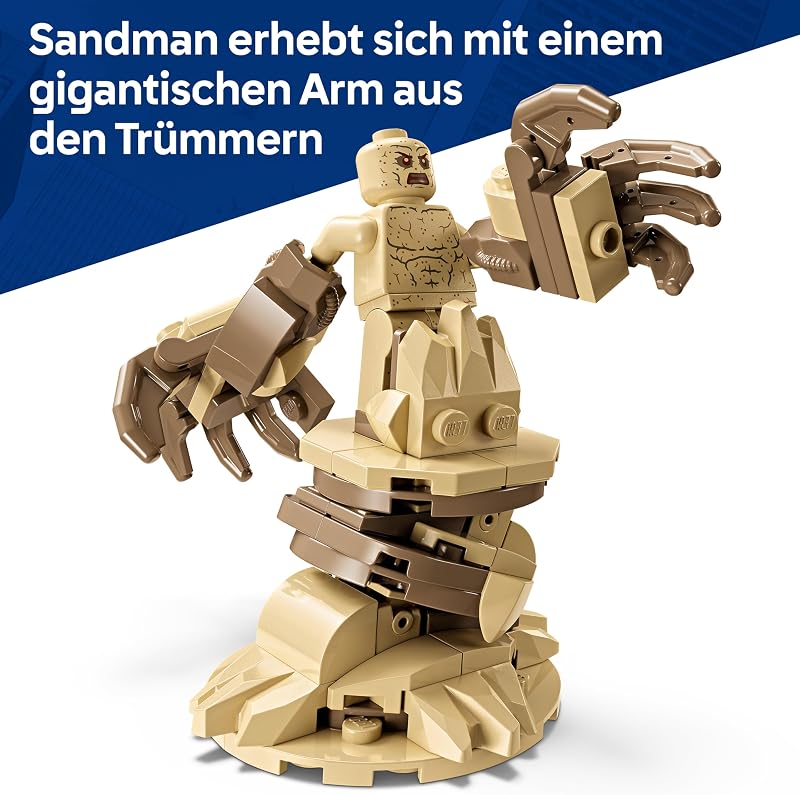 | Marvel Großer Showdown: Spider-Man vs. Sandman - Spiderman Spielzeug mit 3 Minifiguren - Spider Man, Venom und Sandma - Kinder Geschenk für Jungen ab 9 Jahren, Mädchen und Fans - 76334