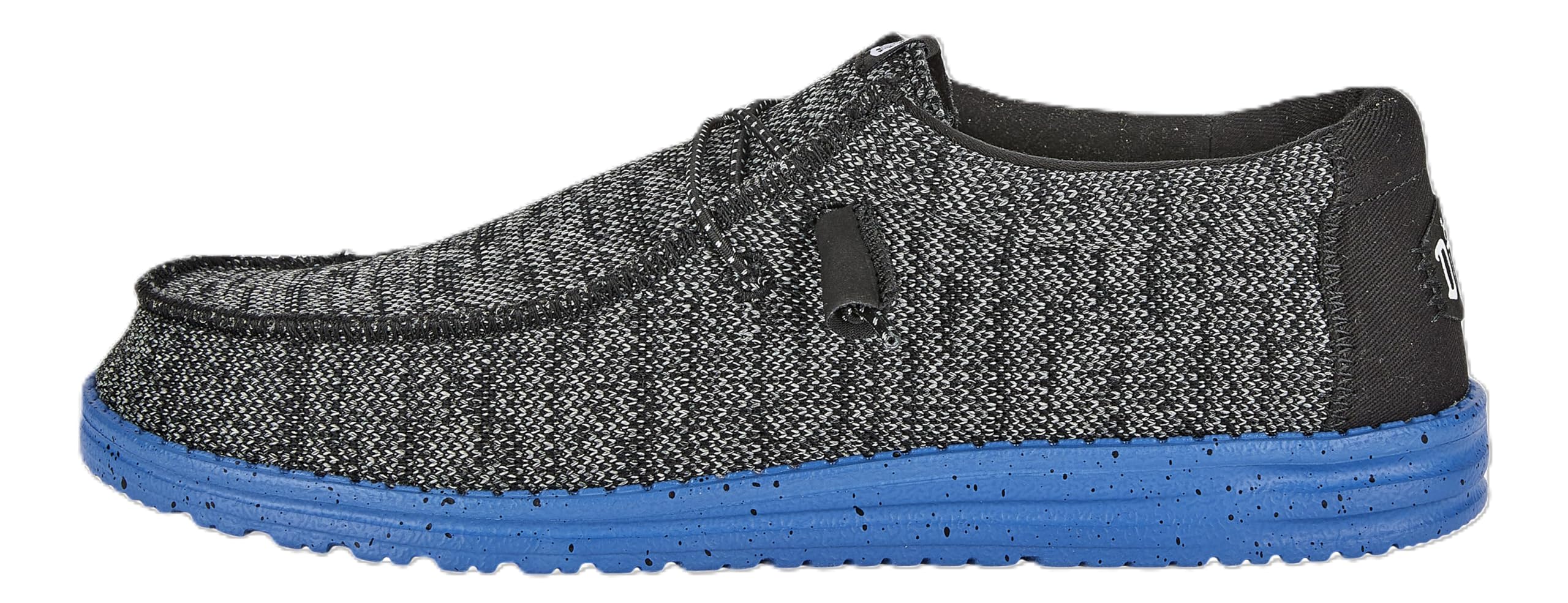 HEYDUDE Men's Wally Stretch Sox Slip-On Loafer Shoe, Black/Blue, Size 10 Image