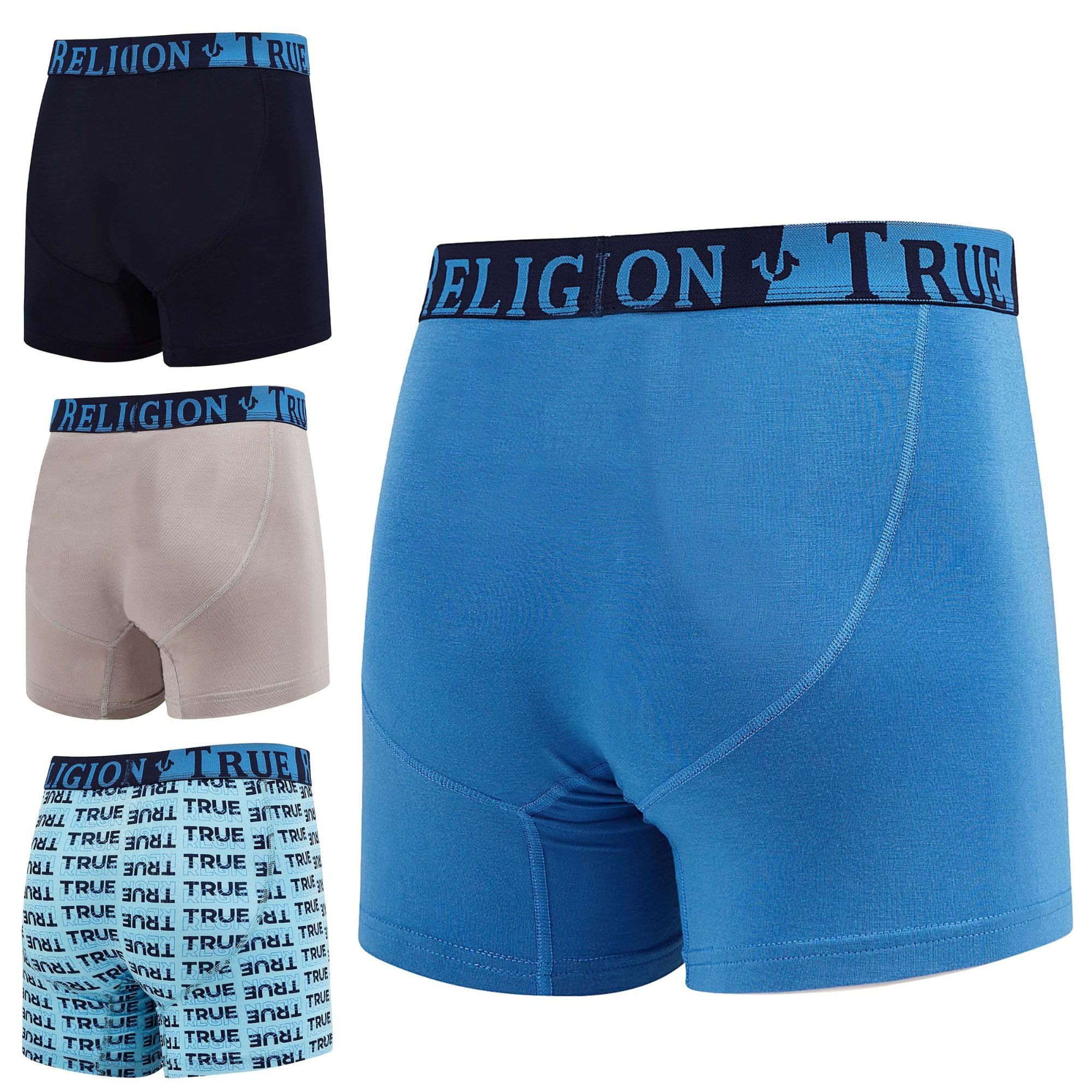 True Religion Mens Underwear Stretch Modal Boxer Briefs for Men Pack of 4