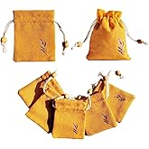 Daclubmenxy Jute Sachet Bags 20 Pack - 4.5x6 Inch Empty Drawstring Bags for Lavender, Cedar Sachets, Wedding Favors, Gift Wrapping (Orange)