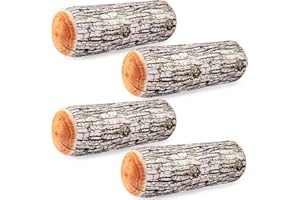 4 Pcs Wood Pillows, 15.75 Inch Wood Log Pillow Cylinder Cushion 3D Digital Print Tree Stump for Home Sofa Living Room Decor