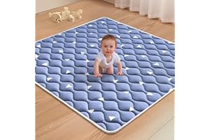 LILYVIBEBEARHAPPY Premium Foam Baby Play Mat for Floor, 50x50 Playpen Mat, Thicken One-Piece Crawling Mat, Non-Slip Cushioned Baby Playmats for Infants, Babies, Toddlers, Play & Tummy Time