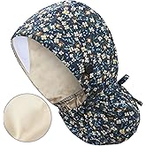 IRIS CRAFT Adjustable Working Cap with Button, Cotton Working Hat Sweatband with Ponytail Pocket Elastic Tie