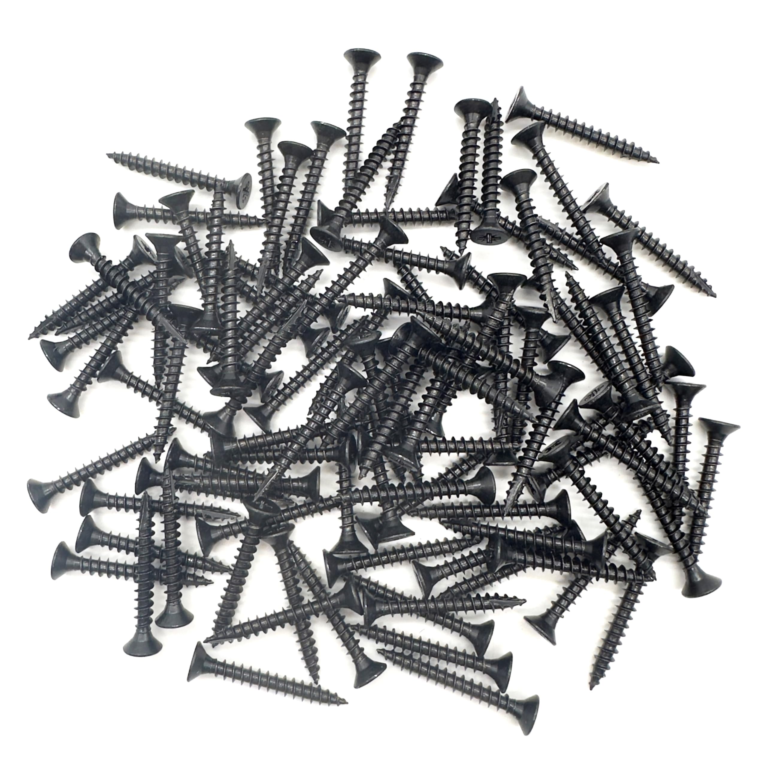 100 PCS Black Wood Screws (5mm x 40mm) Double Countersunk Multi Purpose Organic Woodscrews